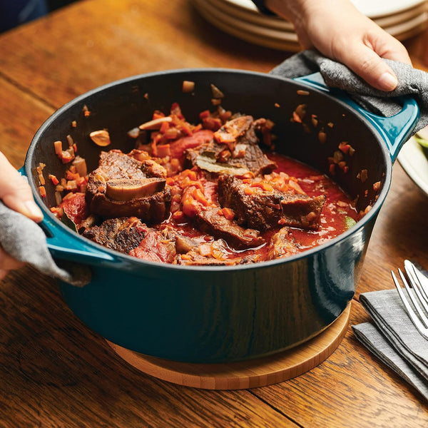 Enameled Cast Iron Dutch Oven/Casserole Pot with Lid, 5 Quart, Teal4