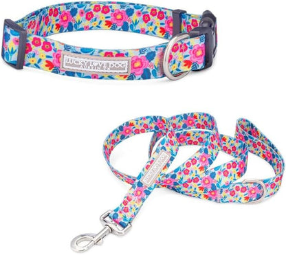 Lucky Love Dog - Easy Click Buckle Dog Collar with Leash Set Combo, Durable & Comfortable for Male & Female Dogs, Pet Collar for Medium Dogs, Secure Fit - Blackbird Combo, Medium11