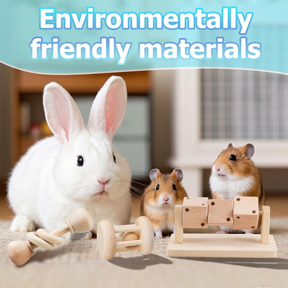 AOWPFVV Wooden Hamster Toys,Safe Rabbit Toys for Guinea Pigs | Small Animals,Chinchillas, Gerbils, Rats, Bunny,Rodents Teeth Care Toys for Cage5