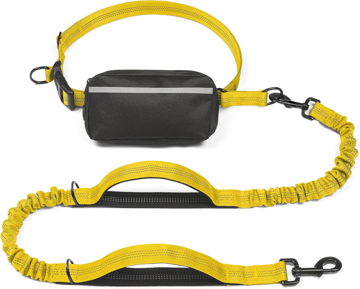 iyoshop-hands-free-dog-leash-with-zipper-pouch-dual-padded-handles-and-durable-bungee-for-walking-jogging-and-running-your-dog-large-25-120-lbs-black