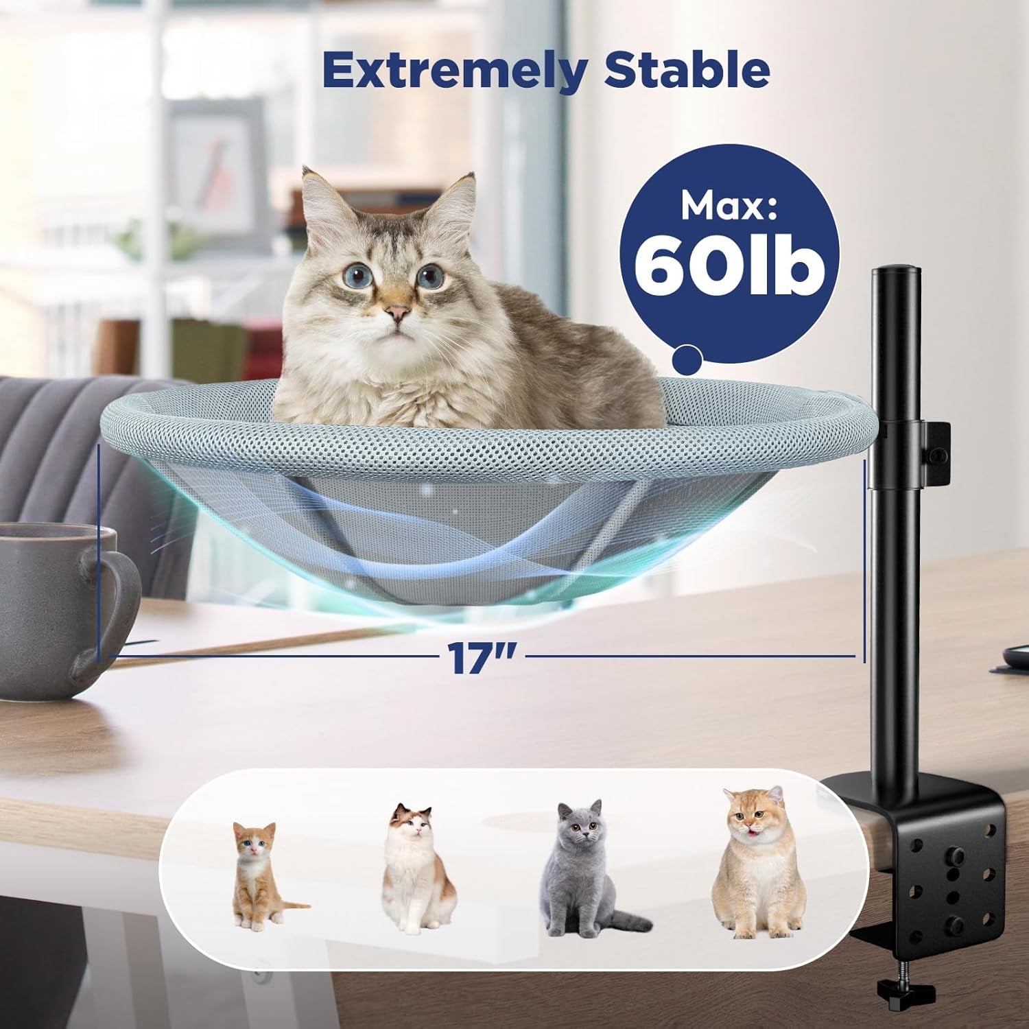 aiperro-cat-desk-bed-360-rotating-height-adjustable-cat-hammock-perch-sturdy-cats-bed-for-desk-with-removable-washable-cover-supports-up-to-60lbs-perfect-for-indoor-cats