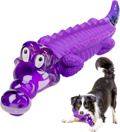Fuufome Alligator Dog Toys for Aggressive Chewers,Medium Large Breed Dogs | Dental Cleaning, Tough Nylon Rubber Hybrid Structure,Anxiety Relief,Long Daily Indoor Outdoor Chewing Dog Gift11