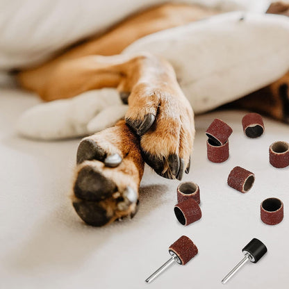 22 Pet Nail Grinder Replacement Kit with Grit Sanding Bands Pet Smoother Claw Care Black Grinding Drums Dog Nail Grinder Replacement Dog Claw Grooming Supplies(1/2 Inch 60 Grit and 100 Grit)5