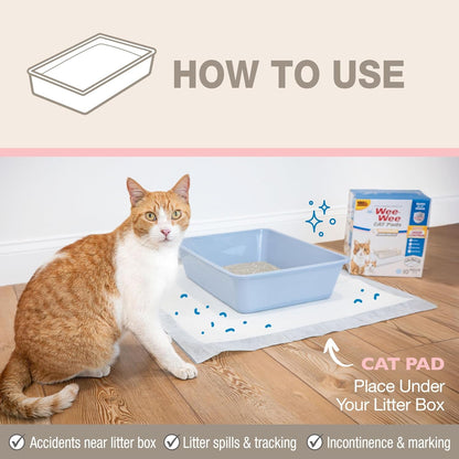 Four Paws Wee-Wee Cat Pee Pads, Disposable Litter Box Mats, Advanced Odor Control, Fast Absorption Box Pee Pads for Litter Tracking, 28" X 30", Fresh Scent, 10 Count4