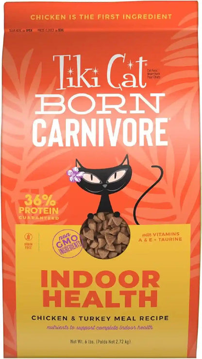 Tiki Cat Born Carnivore Indoor Health Non-Gmo, Chicken and Turkey Meal Recipe 3 Lbs.11