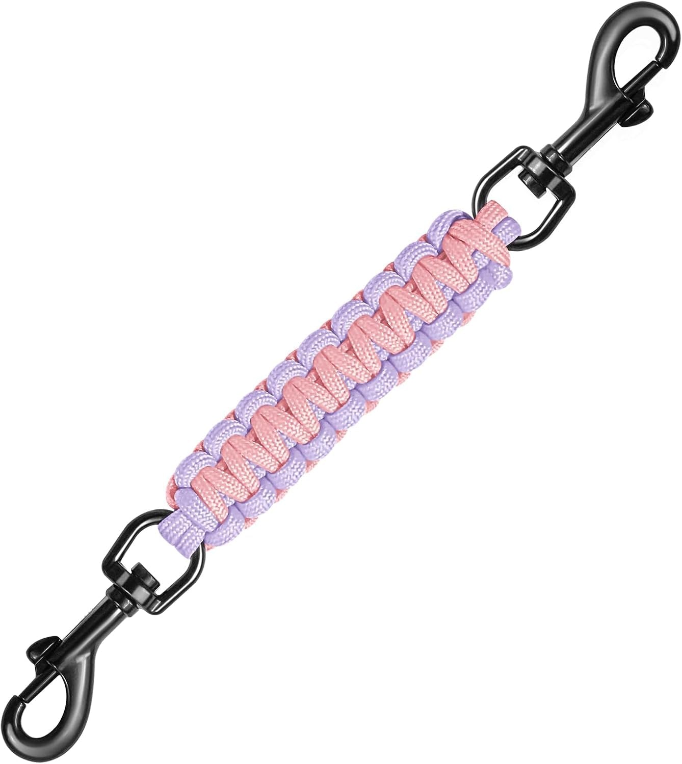 dog-collar-safety-clip-with-dual-clasps-handmade-backup-safety-strap-for-dog-harness-collars-and-no-pull-harness-connectors-pink-light-purple