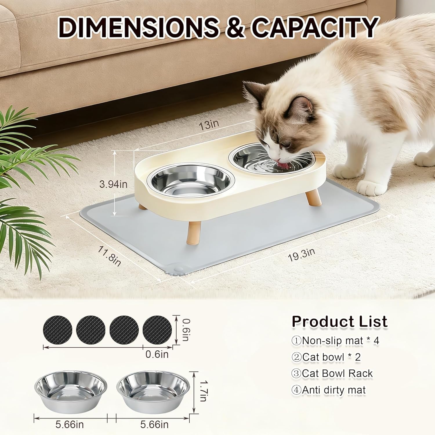 elevated-cat-bowls-with-food-mat-splash-proof-anti-vomiting-raised-cat-food-and-water-bowl-set-2-stainless-steel-dishes-for-cats-and-puppy-pet-bowl-for-indoor-cats-white