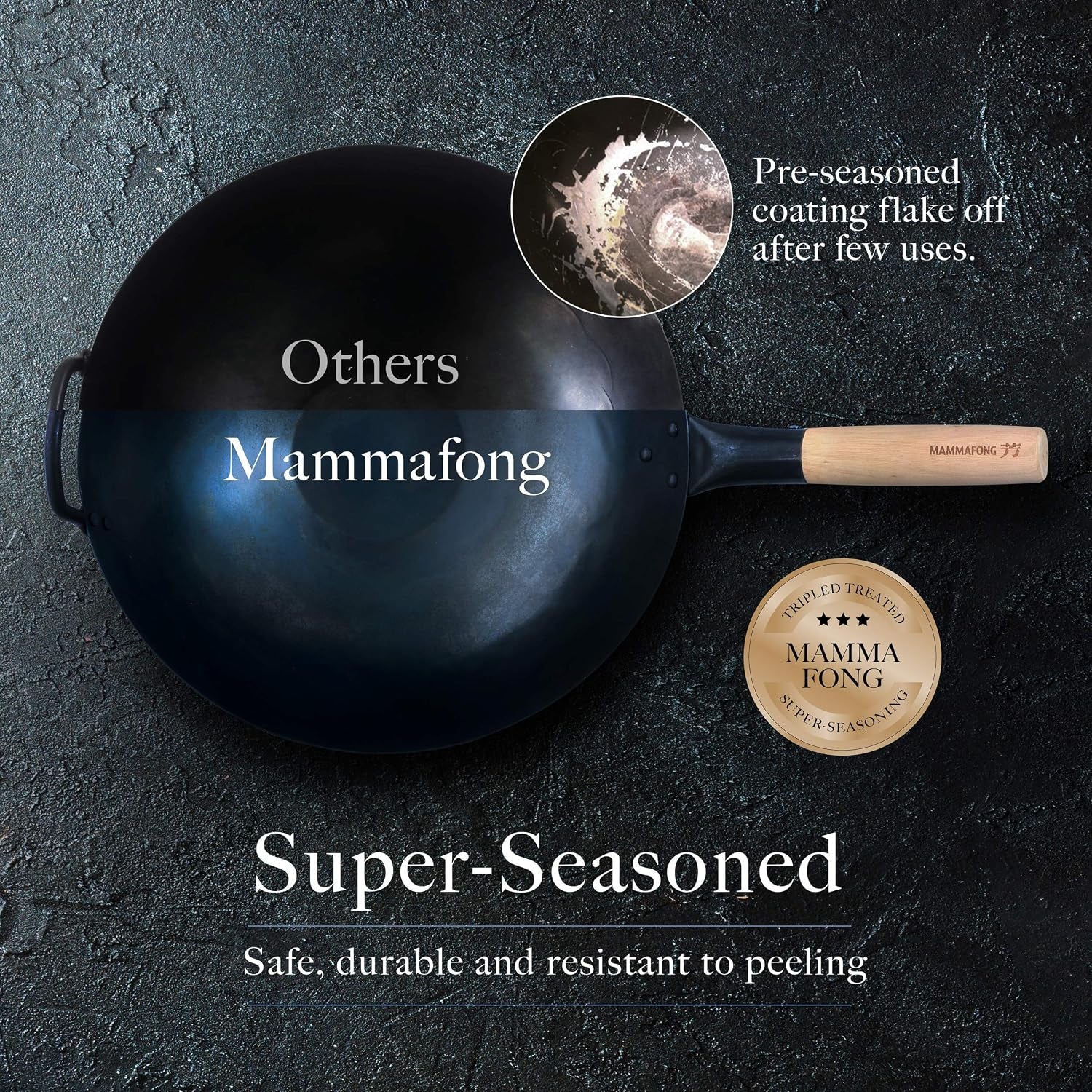 pre-seasoned-blue-carbon-steel-flat-bottom-wok-14-inch-chinese-pow-wok-traditionally-hand-hammered-woks-and-stir-fry-pans