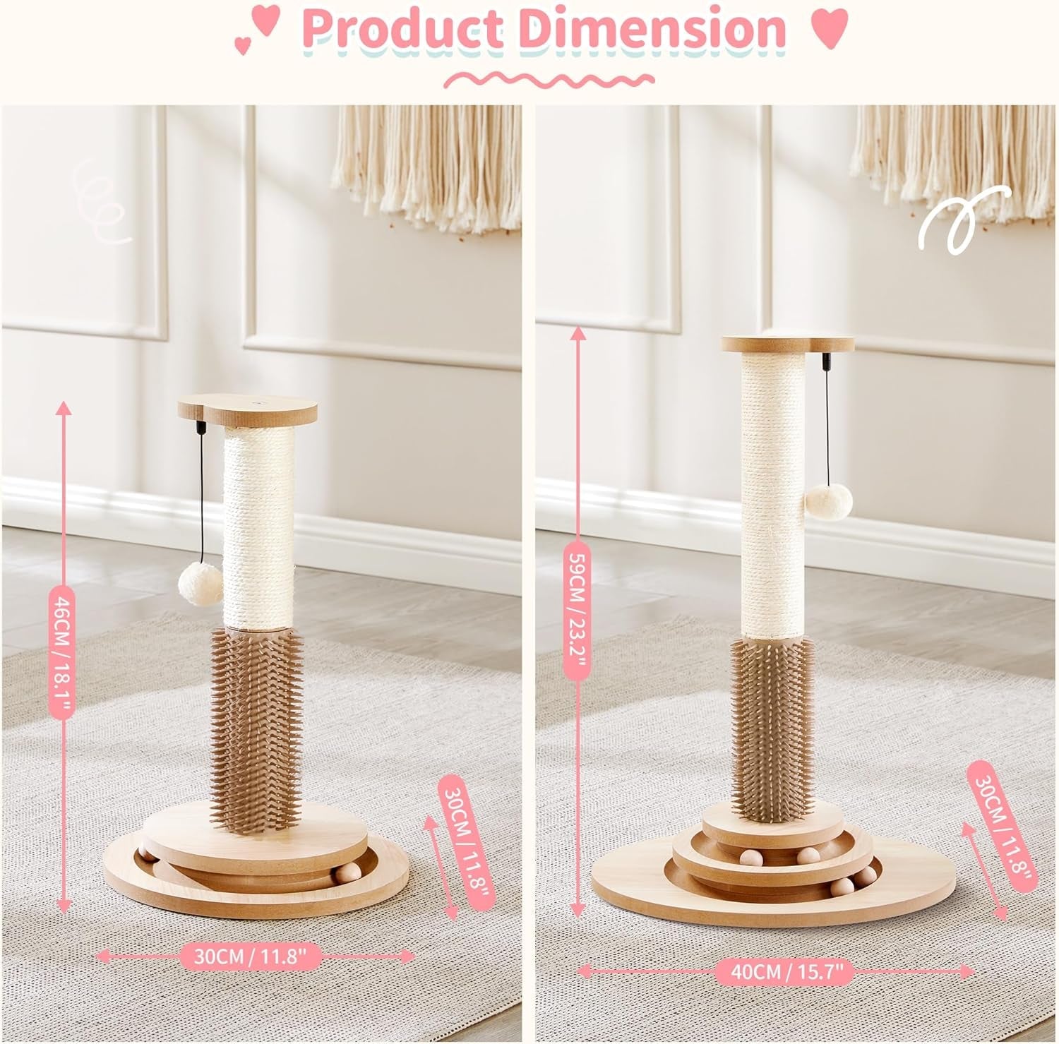 made4pets-cat-scratching-post-for-indoor-cats-with-self-groomer-23-cat-scratcher-with-natural-sisal-rope-stable-base-and-interactive-ball-track-cat-toys-for-kittens-and-small-indoor-cats