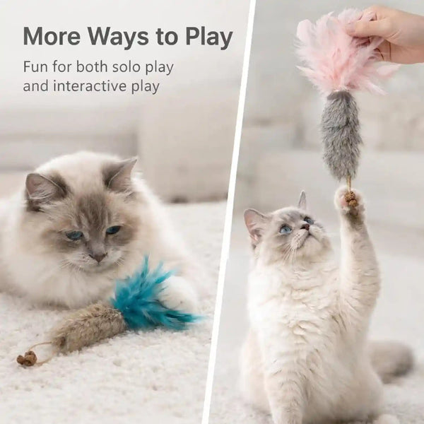 3 Pack Rabbit Fur Catnip Toys with Feathers – Interactive Carrot Cat Toys with Galls Fruit for Indoor Cats and Kittens5