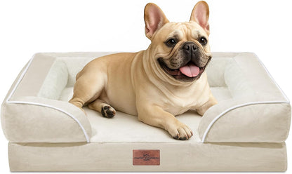 Comfort Expression Orthopedic Dog Bed for Extra Large Dogs with Bolster | Waterproof Dog Couch Bed with Washable Cover & Non-Slip Bottom, Supportive Egg Crate Foam XL Pet Bed, 42X30 Inch18