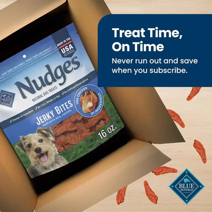 Blue Buffalo Nudges Chicken Jerky Bites Natural Dog Treats, Tender & Meaty Dog Snacks, Healthy Reward or Training Treat, Made in the USA with Real Chicken, No Artificial Preservatives, 16 Oz.10