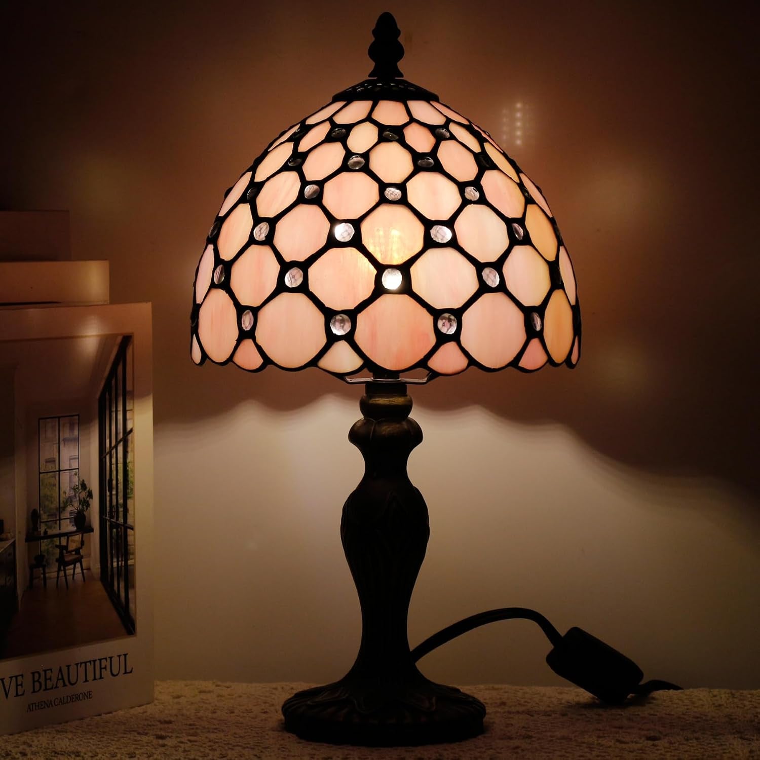 table-lamp-base-replacement-only-m-w-4-h-15-inch-fit-for-6-8-10-inch-tiffany-style-stained-glass-lampshade-dark-bronze-finish-resin-push-switch-on-cord