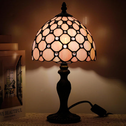 Table Lamp Base Replacement Only (M (W 4 H 15 Inch)) | Fit for 6, 8, 10 Inch Tiffany Style Stained Glass Lampshade, Dark Bronze Finish,Resin, Push Switch on Cord7