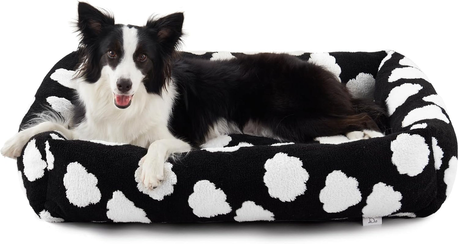 joejoy-dog-bed-medium-size-dog-removable-washable-cover-orthopedic-soft-pet-bed-anti-slip-fluffy-plush-faux-rabbit-fur-puppy-bed-30x24x8-leopard-print-grey