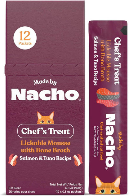 Made by Nacho Lickable Cat Treats Mousse Tubes 12 Count with Bone Broth Chicken Recipe (.5 Oz) No Grains, Corn, Wheat or Soy10