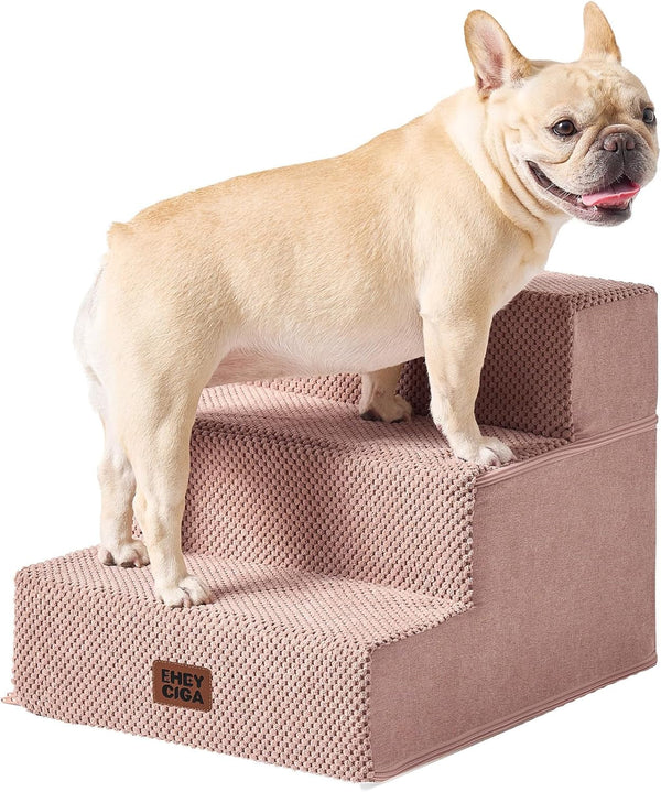 EHEYCIGA Dog Stairs for Bed 18" H, Dog 4-Steps for High Bed, Olive Green | Pet Steps for Small Dogs and Cats, Non-Slip Balanced Pet Ramp Indoor37