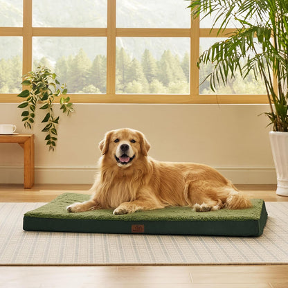 Bedsure Washable Dog Beds Large Sized Dog with Comfy Sherpa, 36X27In Grey | Orthopedic Egg Crate Foam,Comfort Support Flat Rectangle Pet Mat,Non-Slip Bottom,Removable Cover,For Large Breed up to 55 Lbs28