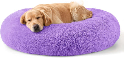 Hoewina Dog & Cat Bed for Indoor Cats, 20In Calming Donut Bed for Puppy and Kitten, Washable round Fluffy Pet Bed for Small Medium Dogs and Cats (Light Grey)9