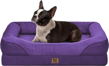 Chez Paw Waterproof Orthopedic XL Dog Bed for Large and Extra Large Dogs | Egg Crate Foam, 4-Sided Bolster Support, Waterproof Liner, Non-Slip Bottom, Machine Washable Cover, 42 X 30 Inch54