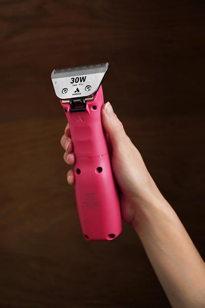 Andis 562772 Emerge Cord/Cordless Clipper, Includes #30 Ceramicedge, Pink | Wide Ceramic Blade Runs Cooler, Powerful Motor, Detachable Blade System, Dog Grooming Clipper6