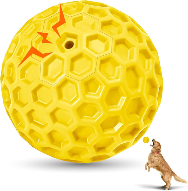 2 Pack Indestructible Squeaky Dog Balls for Aggressive Chewers, Interactive Dog Toys for Teething, Relieving Anxiety. Chew Toy for Large, Medium Breeds, Outdoor Rubber Balls.6