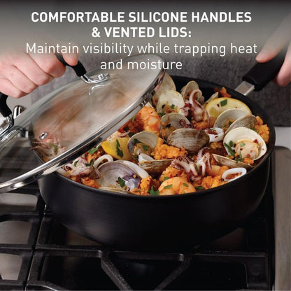 Ultimate Hard Anodized Nonstick Fry Pan, 10 in with Lid, Onyx | Titanium Nonstick Coating, Thermo-Spot Heat Indicator, Oven Safe to 400°F, Dishwasher Safe, All Stovetops except Induction5