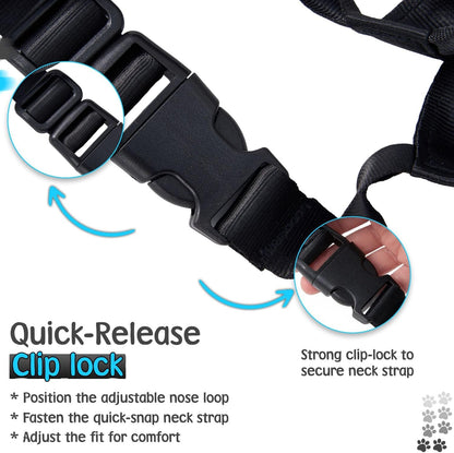 Gentle Leader for Dogs + 2X Free Training Clicker - Essential Gentle Leader | Gentle Leader with Quick-Snap Neck Strap & Nose Loop – Bonus Clickers with Wrist Strap for Leash Training (No-Pull Harness)3