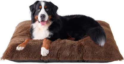 EHEYCIGA Fluffy Dog Crate Bed for Extra Large Dogs, Plush Faux Fur Pad, Calming anti Anxiety XL Bed for Crate, Washable Soft Warm Dog Mat with Non-Slip Bottom, Grey69