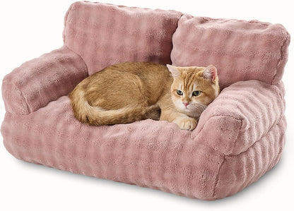 Cat Couch Bed, Cute Pet Sofa for Indoor Cats, 26"X15", Grey | Soft Pet Couch for Kittens Puppies, Small Dog Sofa Bed, Removable Washable Cover10