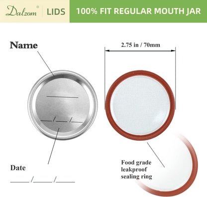 ® 72Pcs Canning Lids Regular Mouth, Premium Mason Jar Lids for Ball, Kerr Jars - Food Grade Material, 100% Fit & Airtight for Regular Mouth Mason Jars2