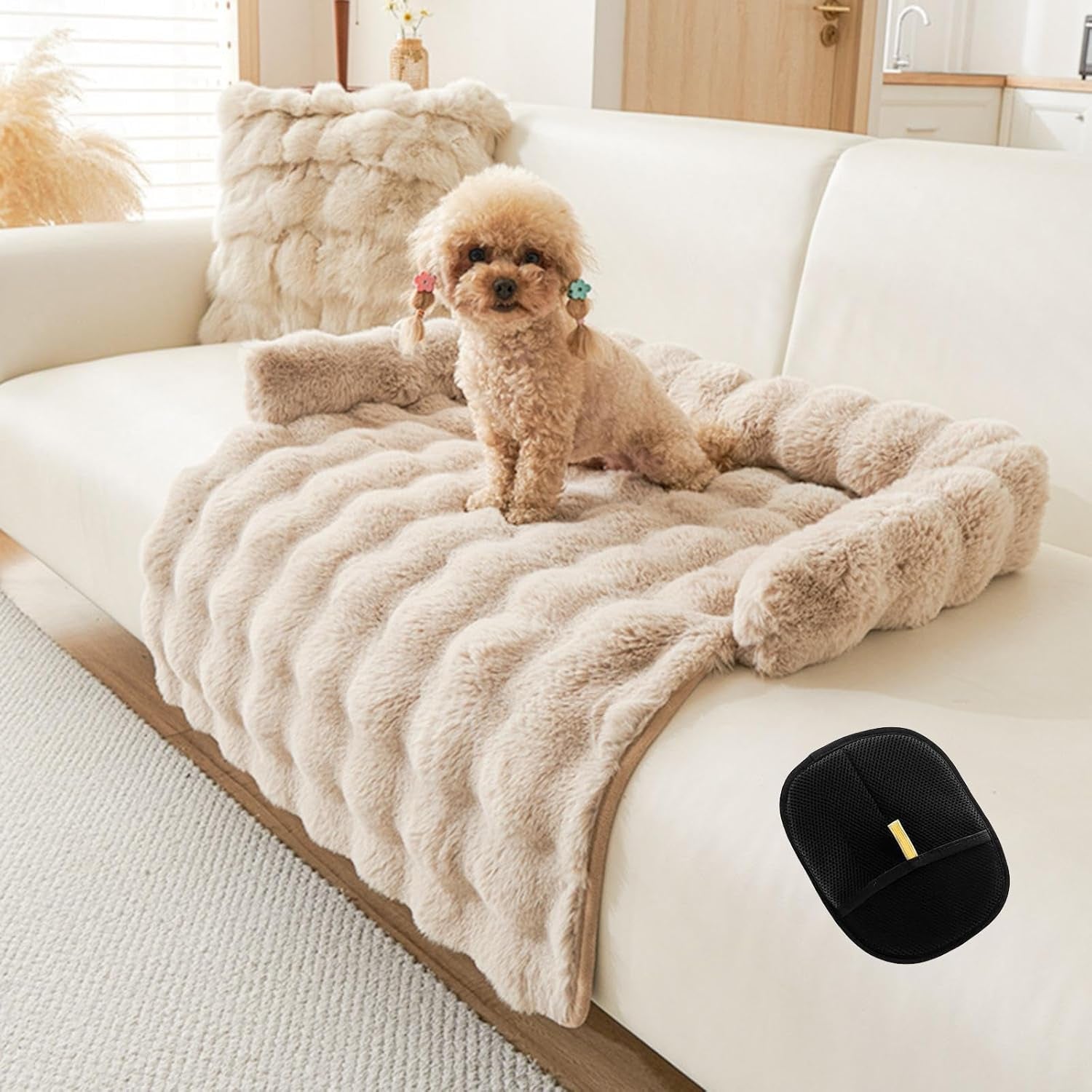 dog-couch-bed-for-dogs-cats-29-5x29-5-washable-plush-dog-bed-for-couch-with-bolster-non-slip-bottom-furniture-protector-for-sofa-bed-car-seat