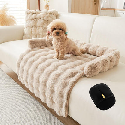 Dog Couch Bed for Dogs & Cats (29.5"X29.5"), Washable Plush Dog Bed for Couch with Bolster, Non-Slip Bottom, Furniture Protector for Sofa, Bed & Car Seat1