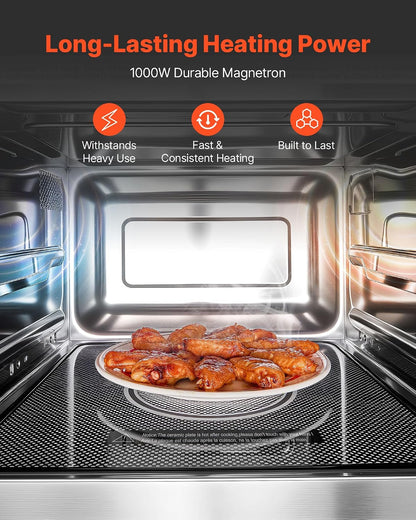 Commercial Microwave Oven, 0.9 Cu Ft, 1000W Digital Stainless Steel Countertop Microwave Oven with Touchscreen, 10 Cooking Presets, 5 Power Levels, Multi-Lock Door & Easy Clean for Restaurants | Digital Microwave with Touchscreen,0.9 Cu Ft,10 Cooking Presets,5 Power Levels and Multi-Lock Door for Restaurant and Kitchen2
