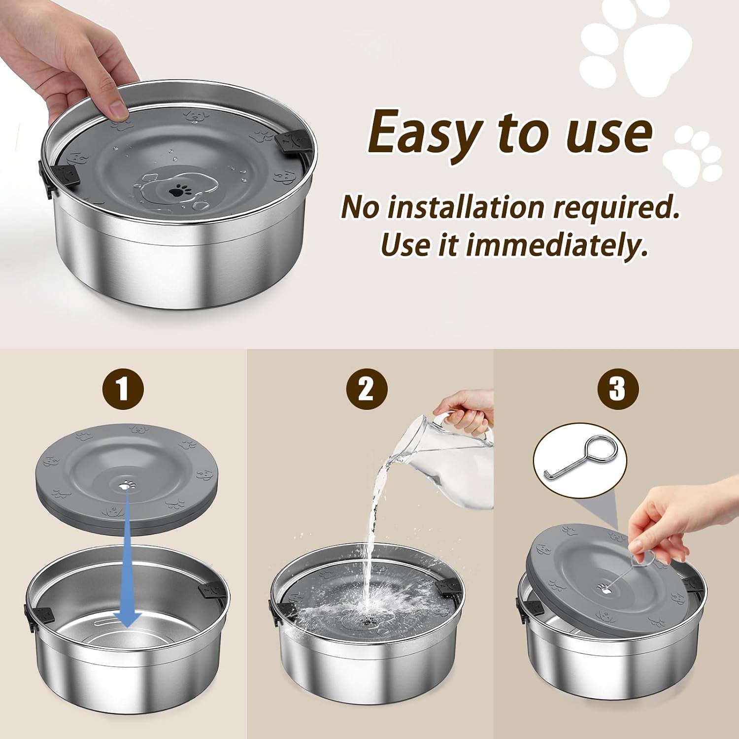 dog-water-bowl-no-spill-1-5l-50oz-stainless-steel-slow-water-bowl-for-dogs-spill-proof-dog-bowl-with-anti-splash-non-slip-slow-drinking-water-bowl-dispenser-for-messy-drinkers-silver