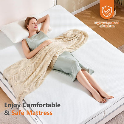 Full Mattress Topper, Memory Foam Pad, 3 Inch | Cooling Gel Infused, Removable Soft Cover, Ventilated, Sleeper Sofa, RV Camper, White7