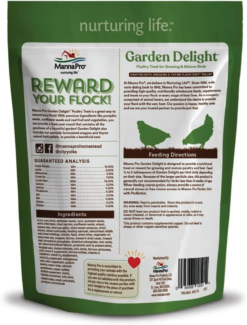 manna-pro-garden-delight-chicken-treat-with-vegetables-herbs-2-25-lb-dried-vegetable-herb-treat-mix-natural-coop-enrichment-for-chickens-ducks-backyard-poultry-made-in-the-usa