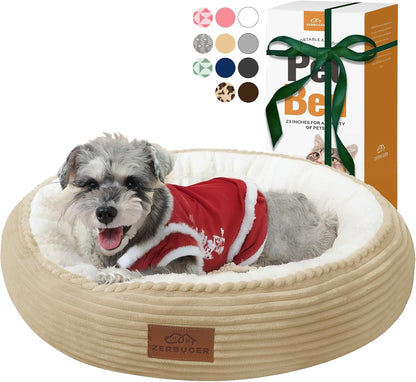 Zerbuger 20In Washable Cat Beds for Indoor Cats - round Donut Pet Bed for Cats, Small Dogs, Puppy, Kitten - Anti-Slip Bottom, Calming Bed Gift - Pink14