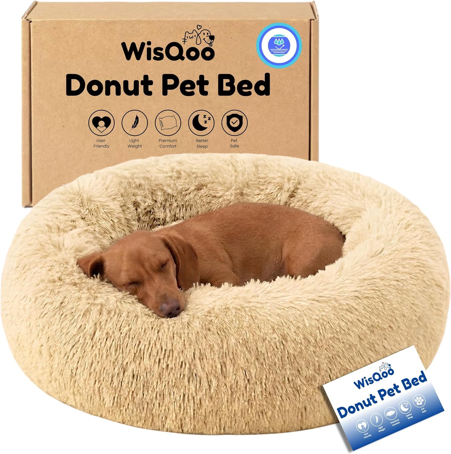 calming-donut-dog-bed-faux-fur-anti-anxiety-pet-bed-with-removable-washable-cover-water-resistant-liner-plush-fluffy-round-nest-non-slip-bottom-for-dogs-cats-small-grey