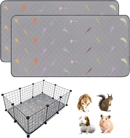 2Pcs Guinea Pig Cage Liners,Guinea Pig Fleece Cage Liners24''X48'' Super Absorbent Washable Pee Pads Reusable for Rabbit Hamster Chinchilla25