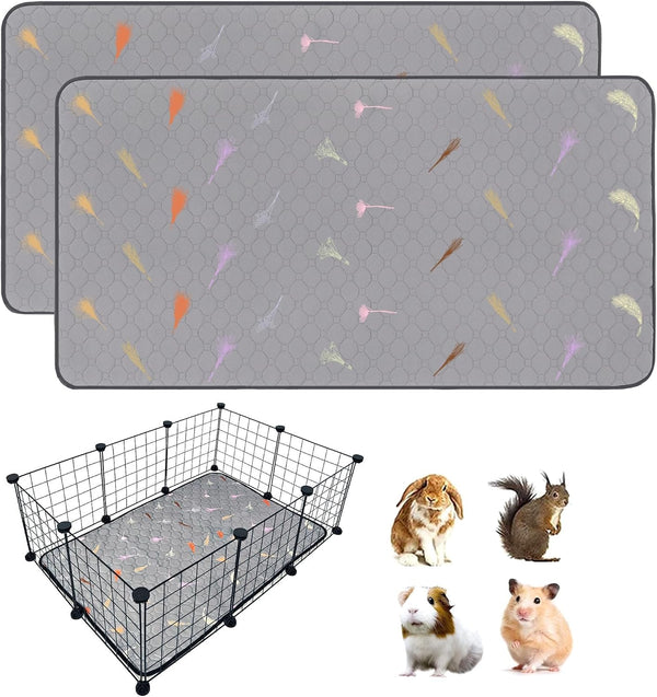 2Pcs Guinea Pig Cage Liners,Guinea Pig Fleece Cage Liners24''X48'' Super Absorbent Washable Pee Pads Reusable for Rabbit Hamster Chinchilla25
