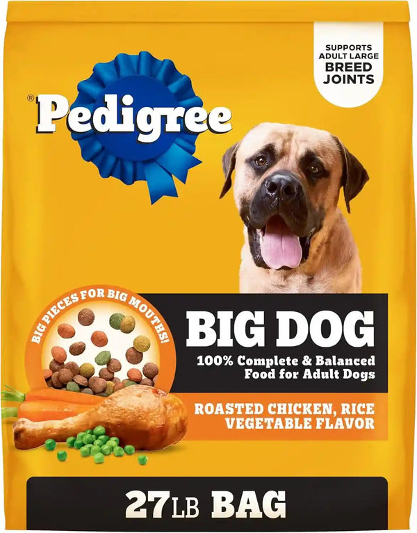 Pedigree Large Breed Adult Dry Dog Food, Roasted Chicken & Vegetable, 16 Lb | 36 Vitamins, Minerals & Amino Acids, Prebiotic Fiber, Supports Lean Muscle & Immune Health, Natural Flavors Only12