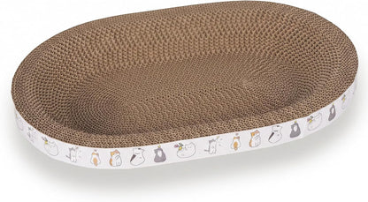 Patiencet 3-In-1 Cat Scratcher Cardboard Set for Indoor Cats, Cat Lounge Box with Wide & Slim Oval Cat Beds, Corrugated Cat Scratching Board for Furniture Protection, Rest & Play9