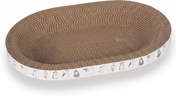 Patiencet 3-In-1 Cat Scratcher Cardboard Set for Indoor Cats, Cat Lounge Box with Wide & Slim Oval Cat Beds, Corrugated Cat Scratching Board for Furniture Protection, Rest & Play9