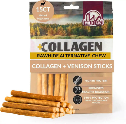 Wild Eats Real Duck Collagen Bully Sticks for Dogs, 25 Pack, Rawhide Free | No Hide Chew Treat Made without Grain, 5 Inch Size, High Protein, Satisfies Natural Gnawing Urges, Suits All Breeds32