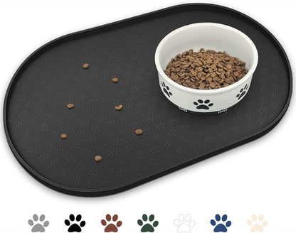 Silicone Pet Placemat, Waterproof Pet Feeding Bowl Mat, Brown, 24" * 16"9