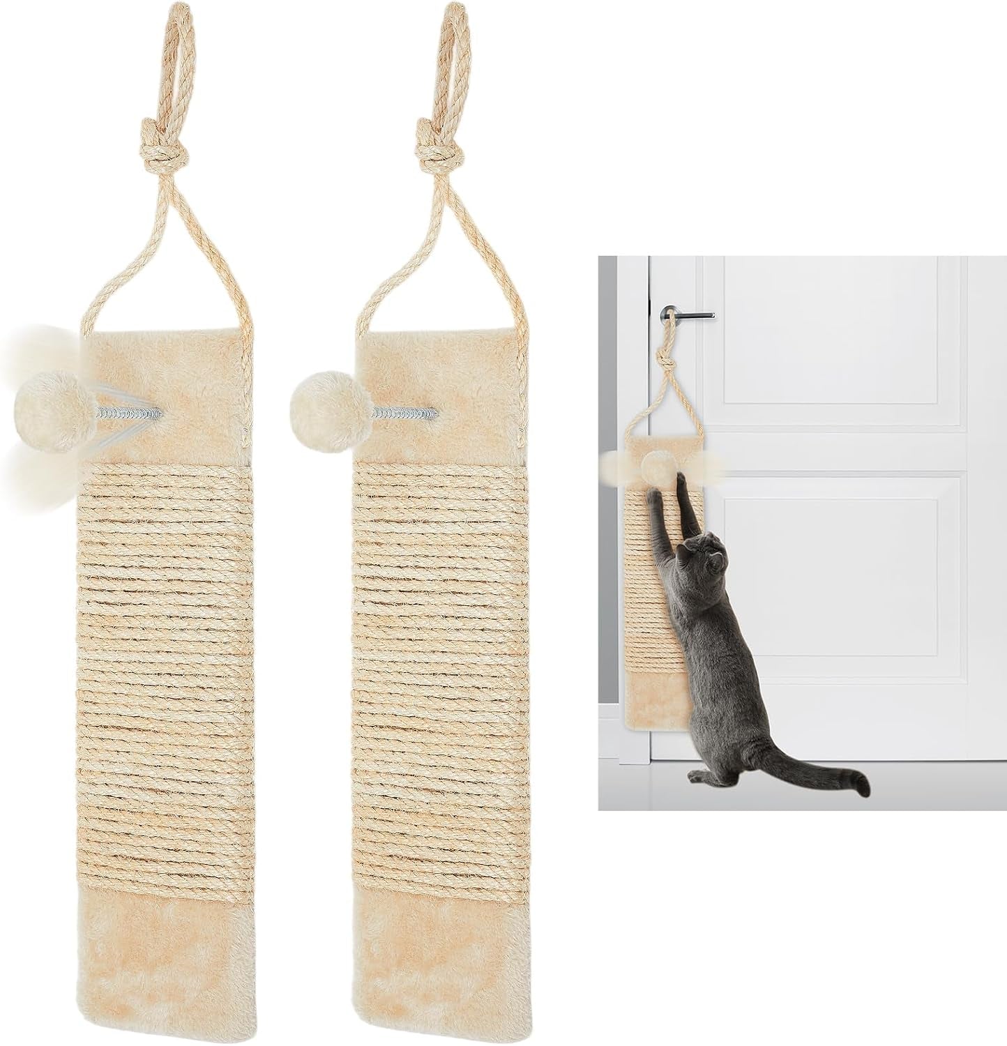 dansydaisy-2-pcs-cat-scratcher-door-hanging-19-3-x-5-5inch-cat-scratching-post-wall-mounted-natural-sisal-scratching-pad-surface-with-ball-toy-for-indoor-cats-kitty