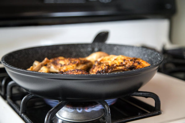 Cookware 9.5" Nonstick Fry Pan - Oven, Dishwasher, Induction and Metal Utensil Safe Cooking - Heavy Duty Forged Aluminum with Sturdy Riveted Handle10