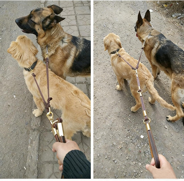 Genuine Leather Braided Coupler for Dog Leash,Leather Dog Leash for Walking Two Dogs, Multipurpose, Can Be Used as Safety Seatbelt Leash in Car, Backup Clip for Dog Harness7