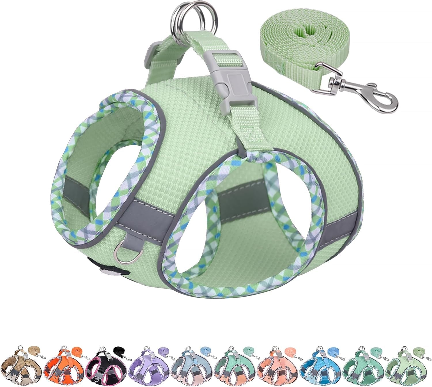 aiitle-tiny-dog-harness-lightweight-mesh-step-in-vest-for-puppy-reflective-escape-proof-design-with-high-stick-magic-tape-indoor-outdoor-use-for-chihuahua-maltese-shih-tzubrown-beige-xxxs